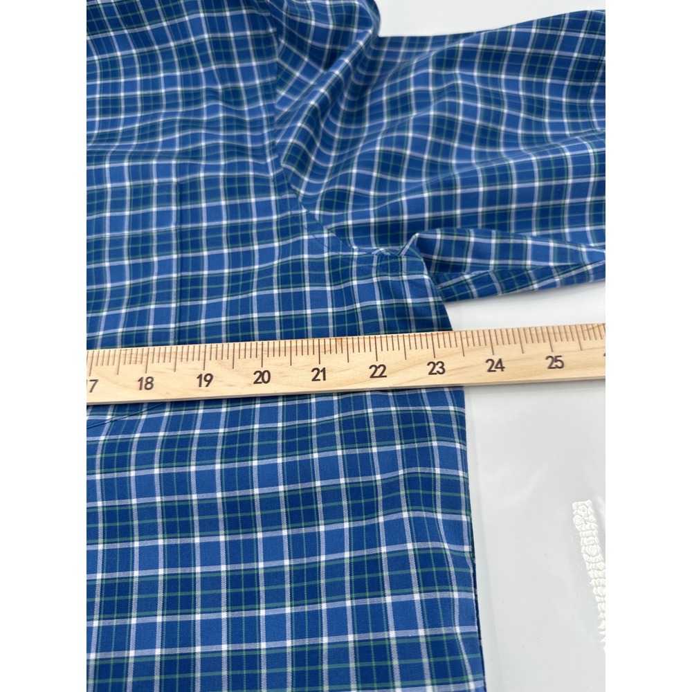 LL Bean Mens Traditional Fit Plaid Short Sleeve Button Down Shirt Blue M 502253 - Picture 4 of 6